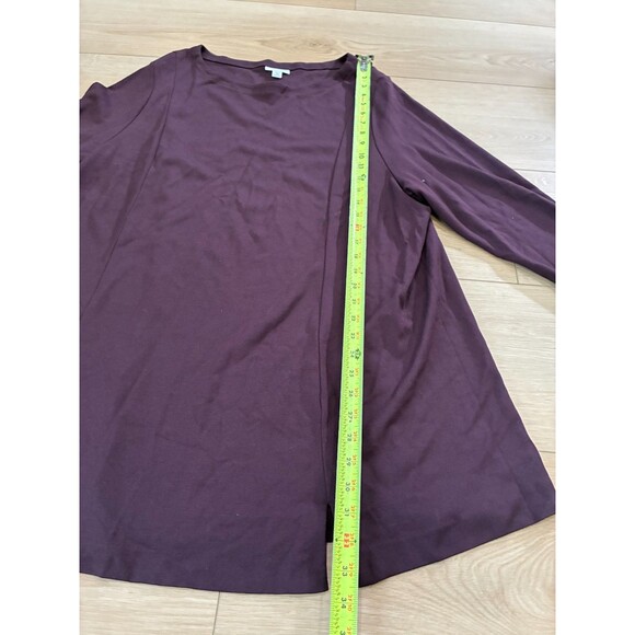 J.Jill Ponte Knit Tunic Top Womens Size 3x Plum Purple 3/4 Sleeve Slit Hem - Picture 2 of 6